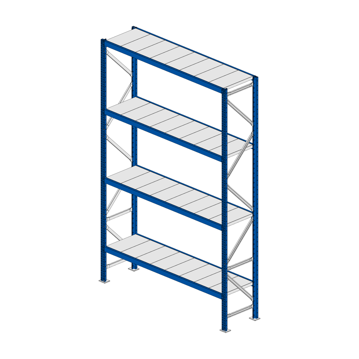Scaffalatura MM50 modulo base RAL 5010 2550x1600x400 mm