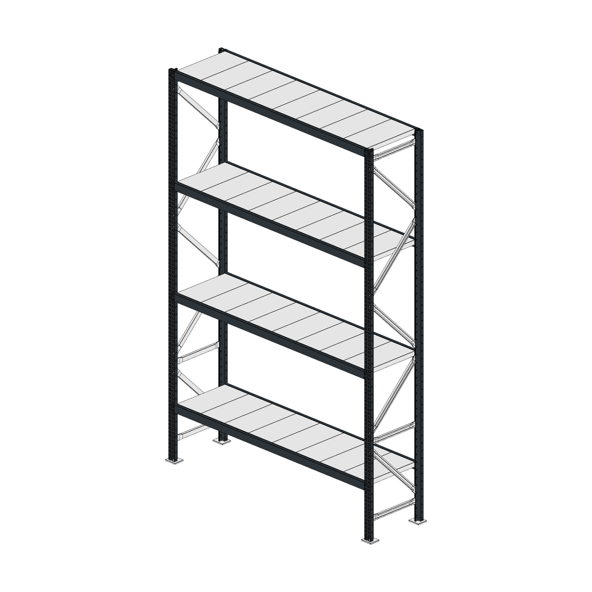 Scaffalatura MM50 modulo base RAL 7016 2550x1600x400 mm
