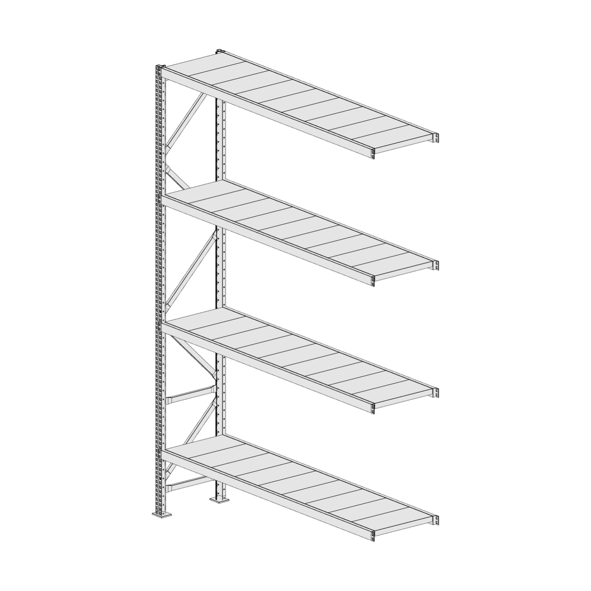 Scaffalatura MM50 modulo aggiuntivo bianco2550x1800x400 mm