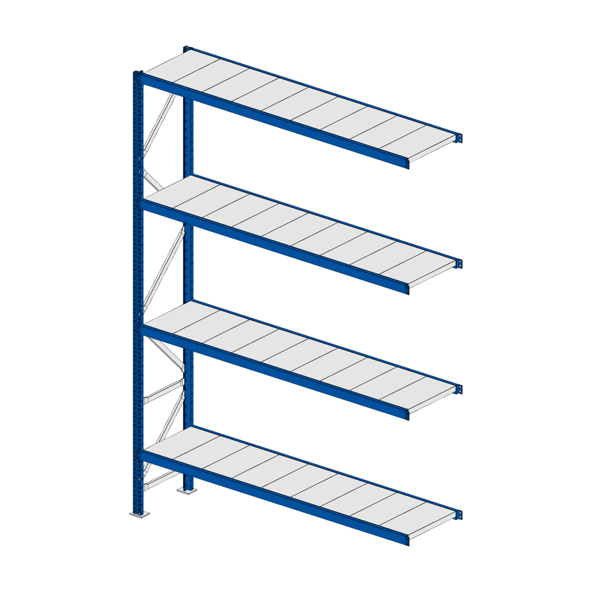Scaffalatura MM50 modulo aggiuntivo RAL 5010 2550x1800x400 mm