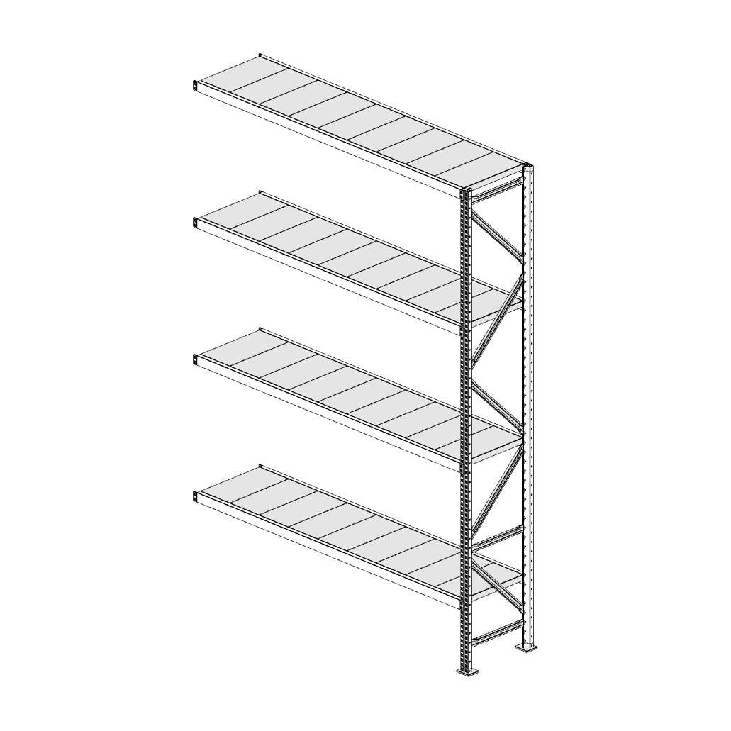 Scaffalatura MM50 modulo aggiuntivo bianco2550x1800x400 mm