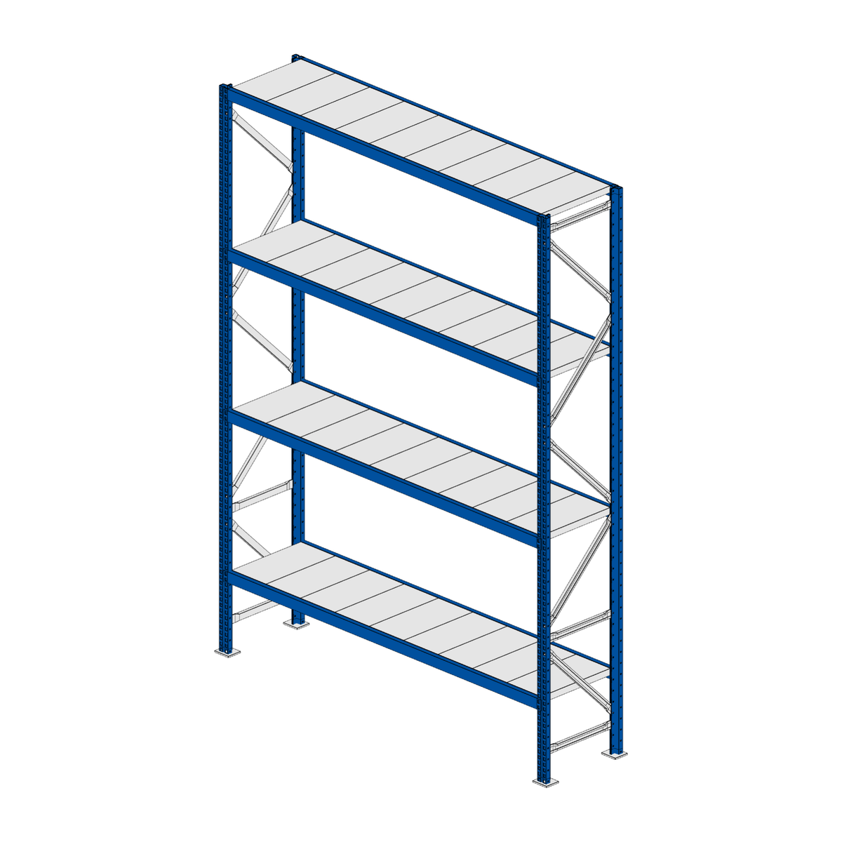 Scaffalatura MM50 modulo base RAL 5010 2550x1800x400 mm