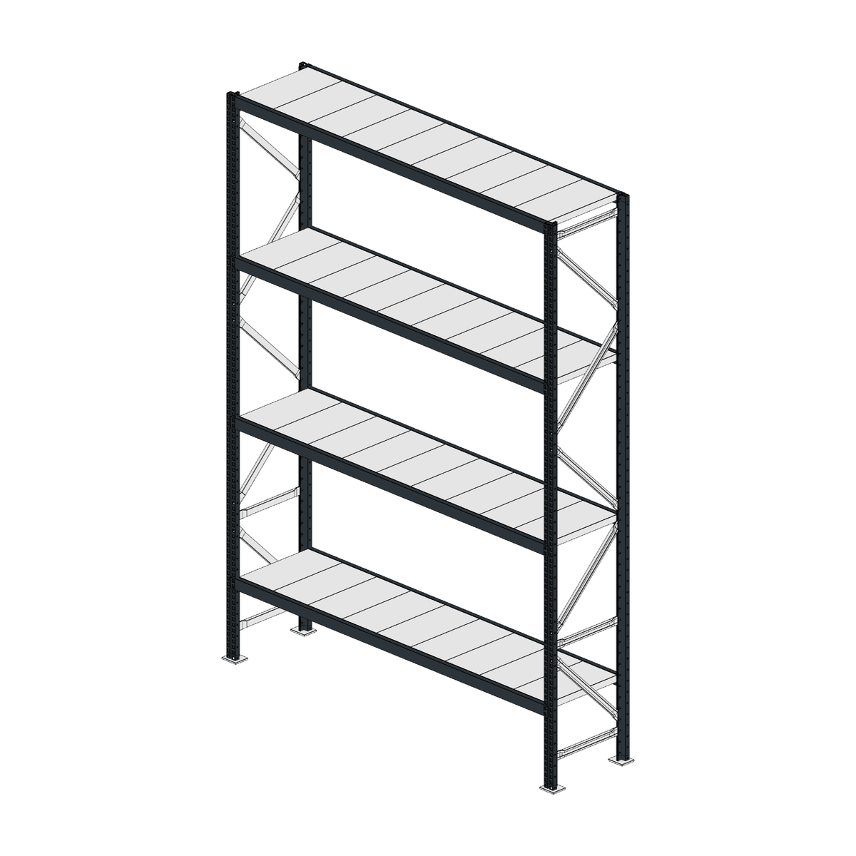 Scaffalatura MM50 modulo base RAL 7016 2550x1800x400 mm
