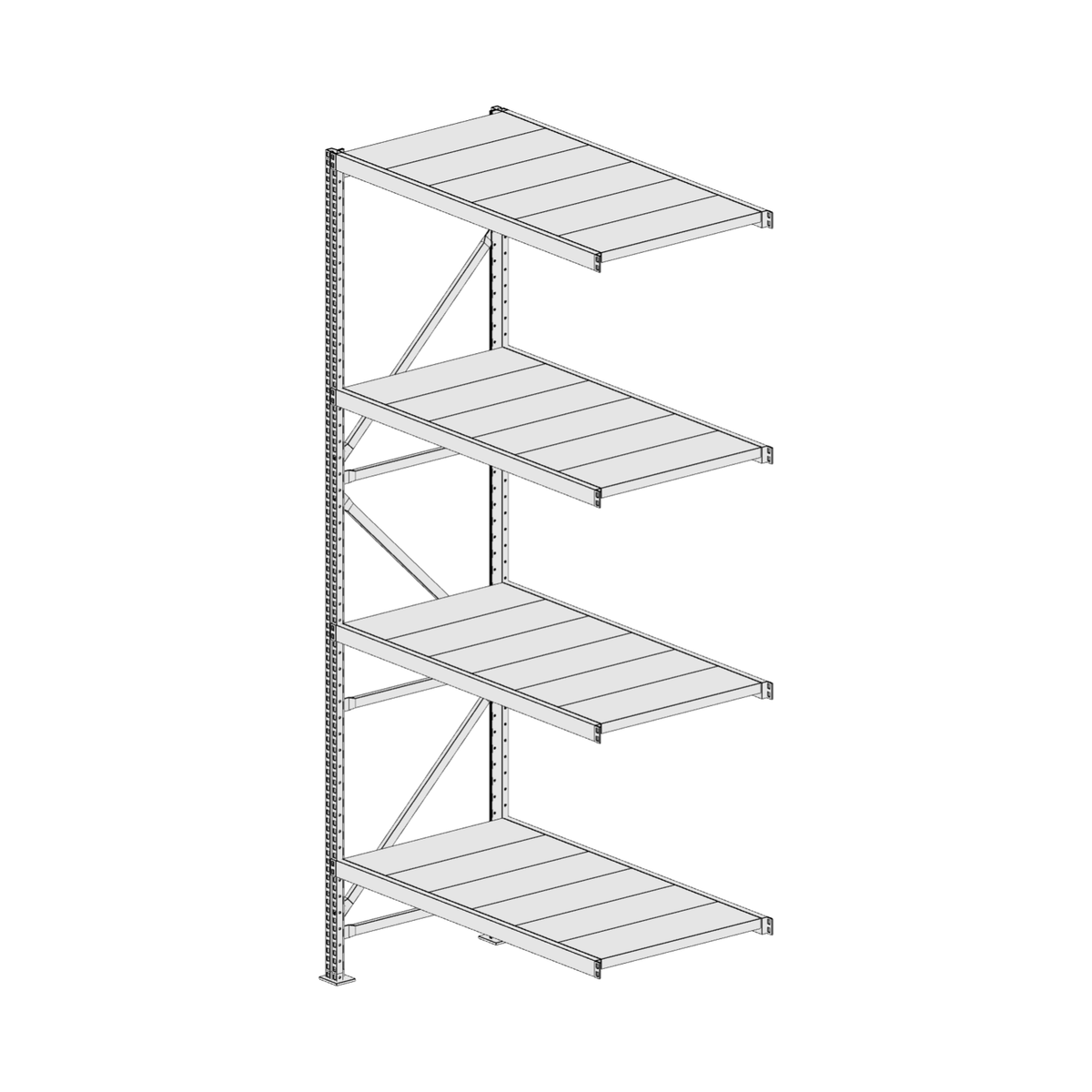 Scaffalatura MM50 modulo aggiuntivo bianco2550x1200x600 mm