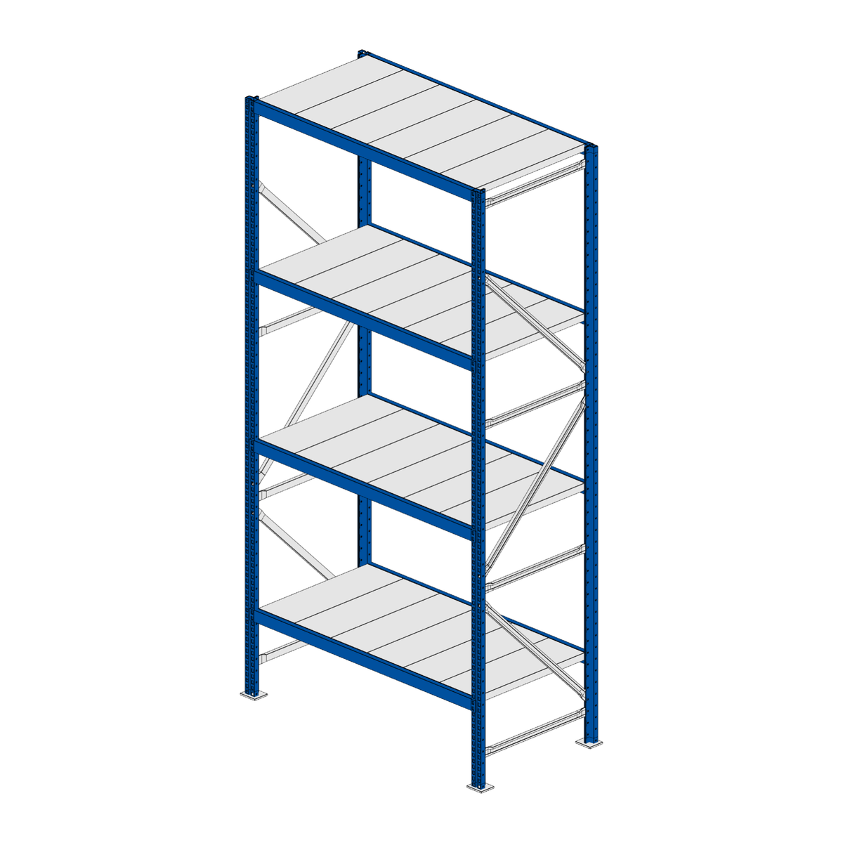 Scaffalatura MM50 modulo base RAL 5010 2550x1200x600 mm