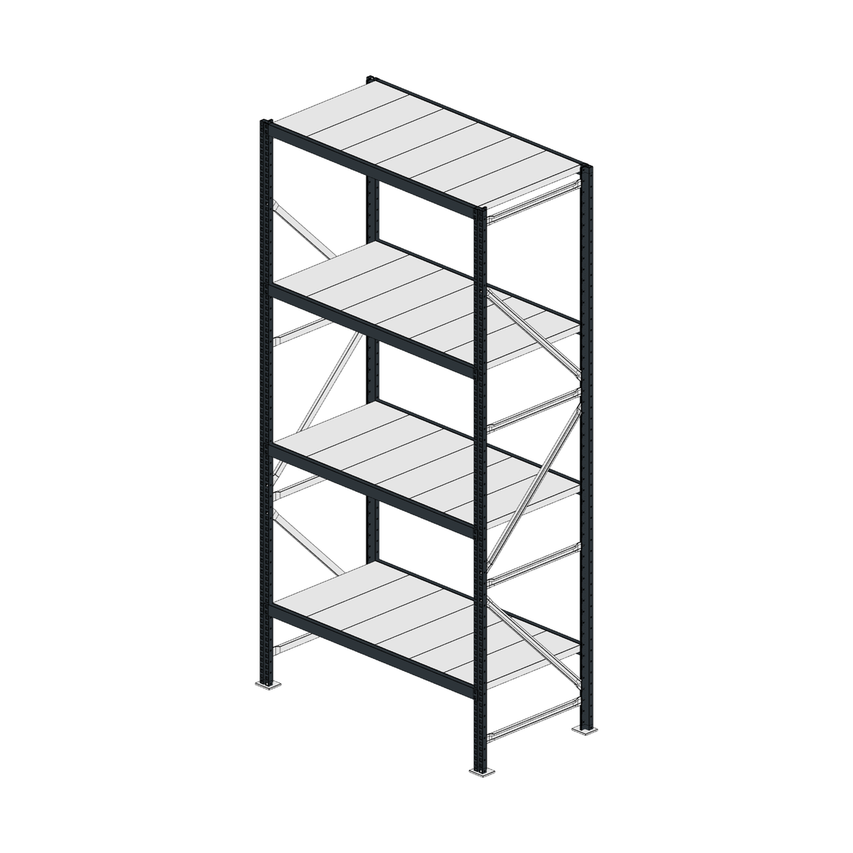 Scaffalatura MM50 modulo base RAL 7016 2550x1200x600 mm