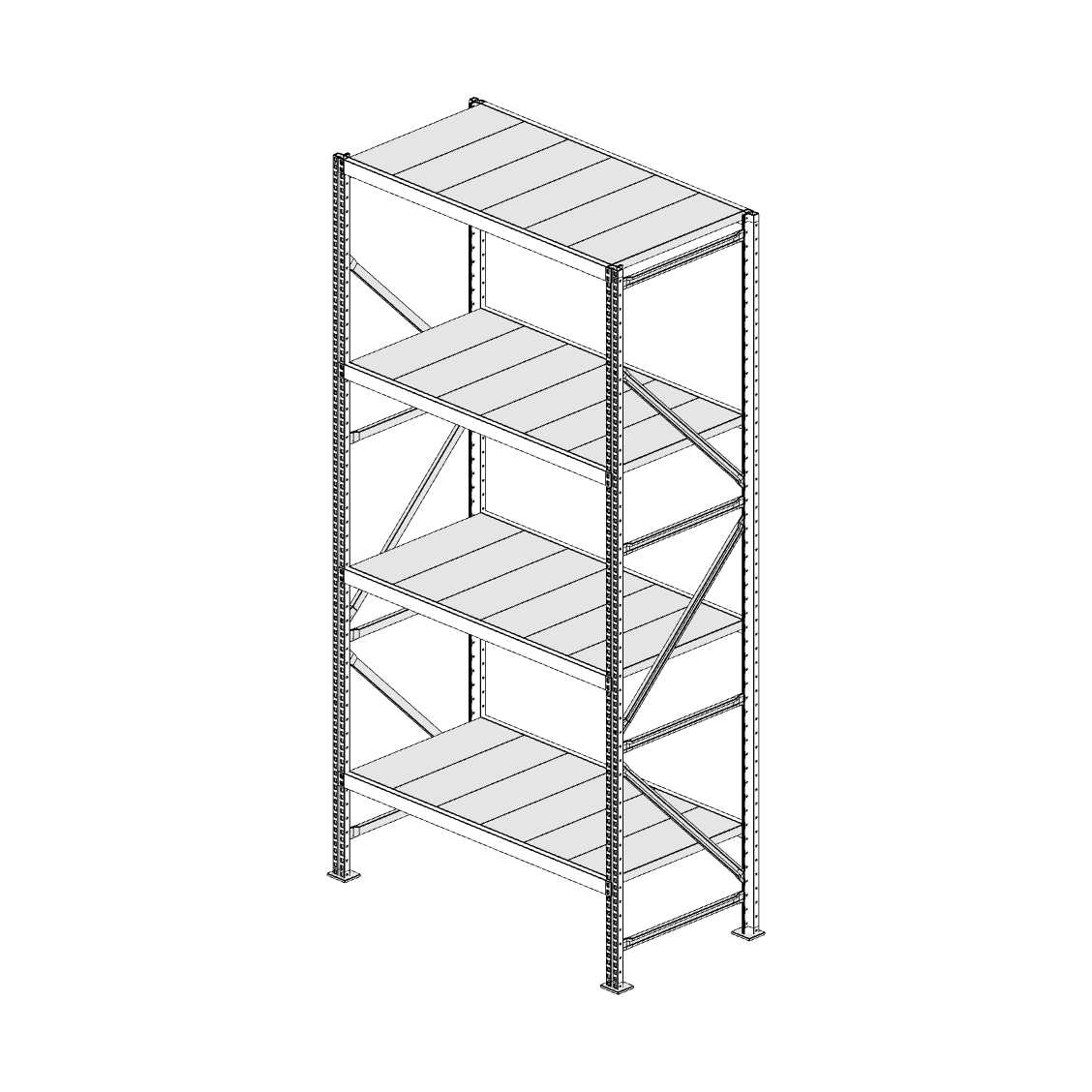 Scaffalatura MM50 modulo base bianco