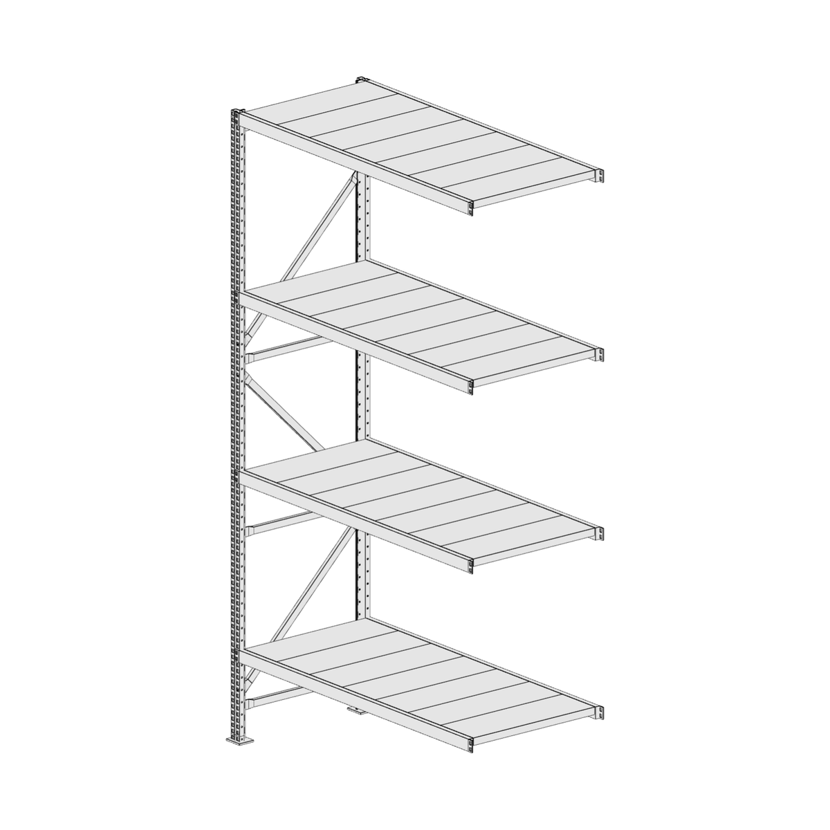 Scaffalatura MM50 modulo aggiuntivo bianco2550x1400x600 mm