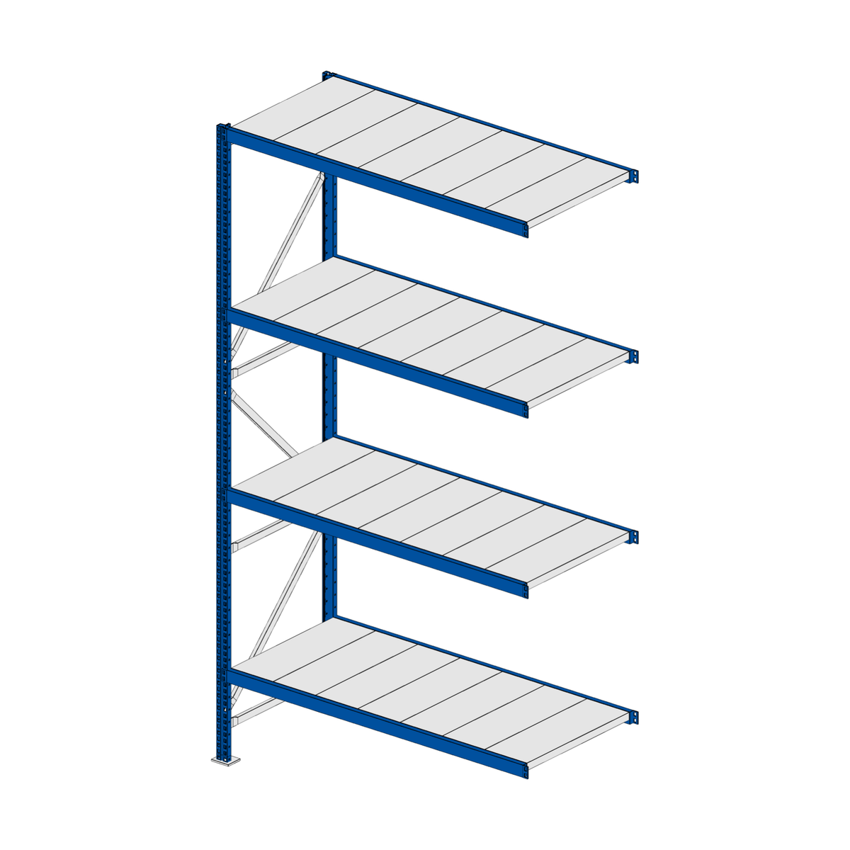 Scaffalatura MM50 modulo aggiuntivo RAL 5010 2550x1400x600 mm