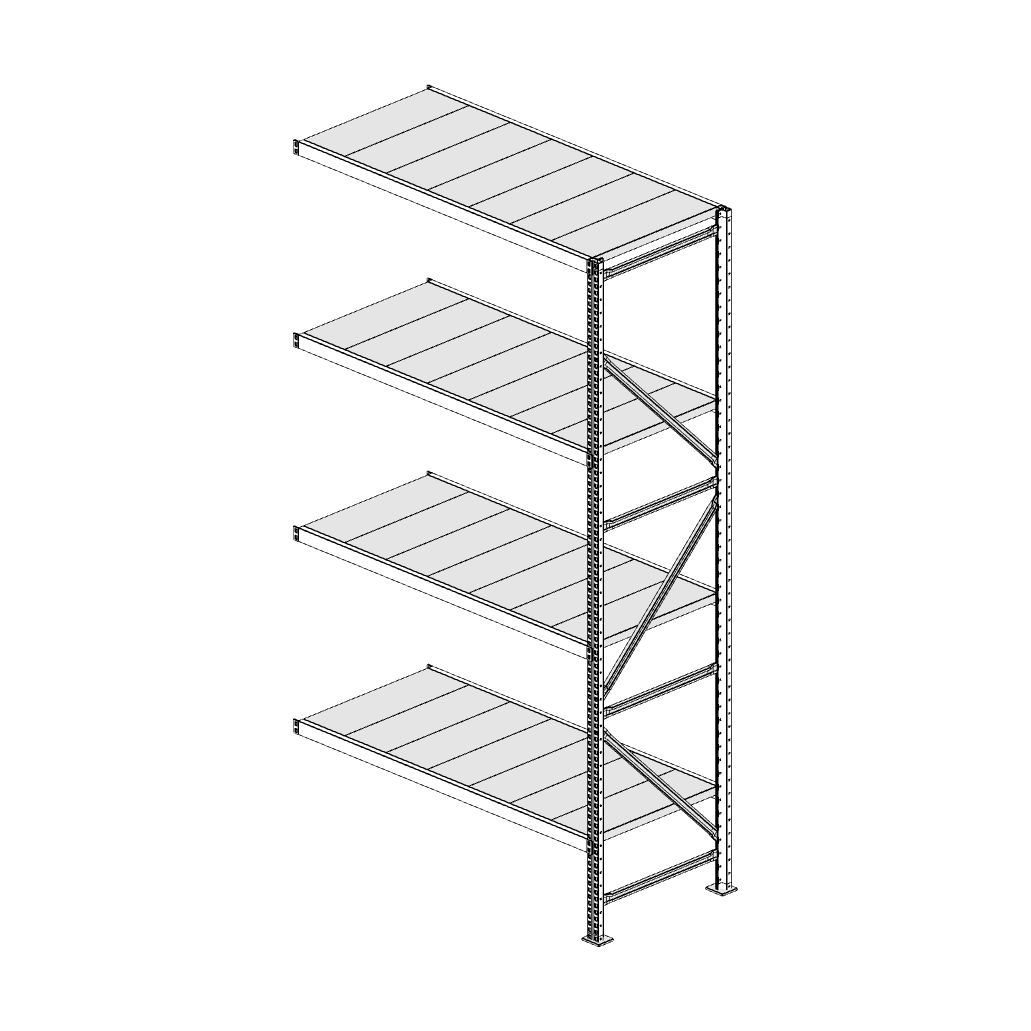 Scaffalatura MM50 modulo aggiuntivo bianco2550x1400x600 mm