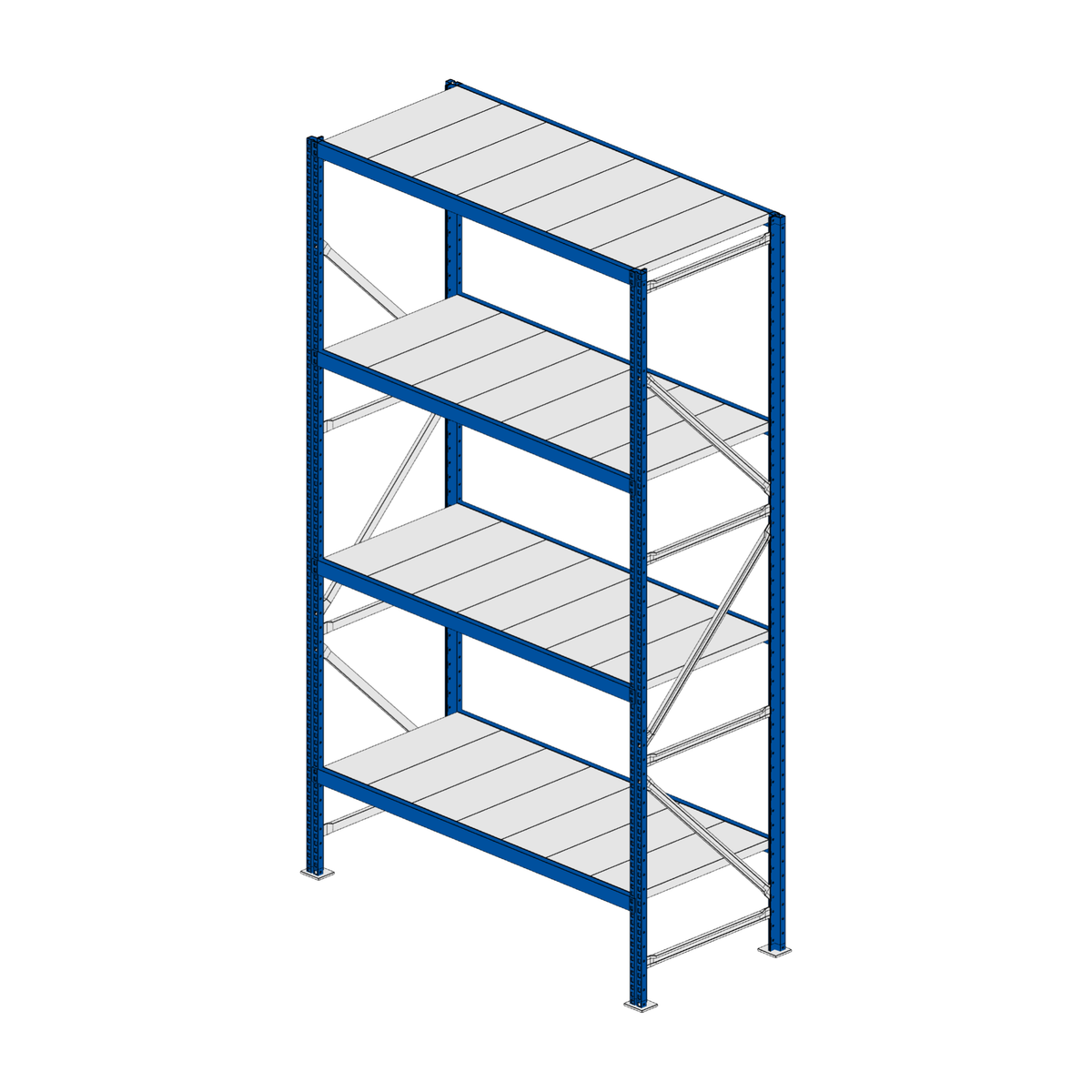 Scaffalatura MM50 modulo base RAL 5010 2550x1400x600 mm