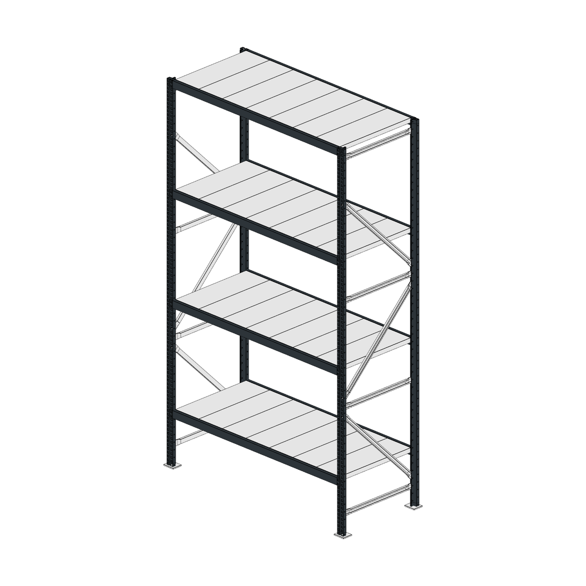 Scaffalatura MM50 modulo base RAL 7016 2550x1400x600 mm