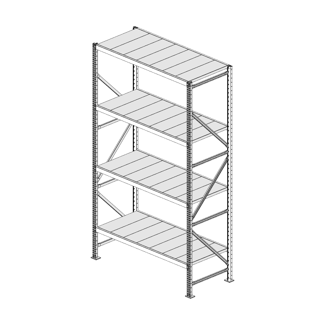 Scaffalatura MM50 modulo base bianco