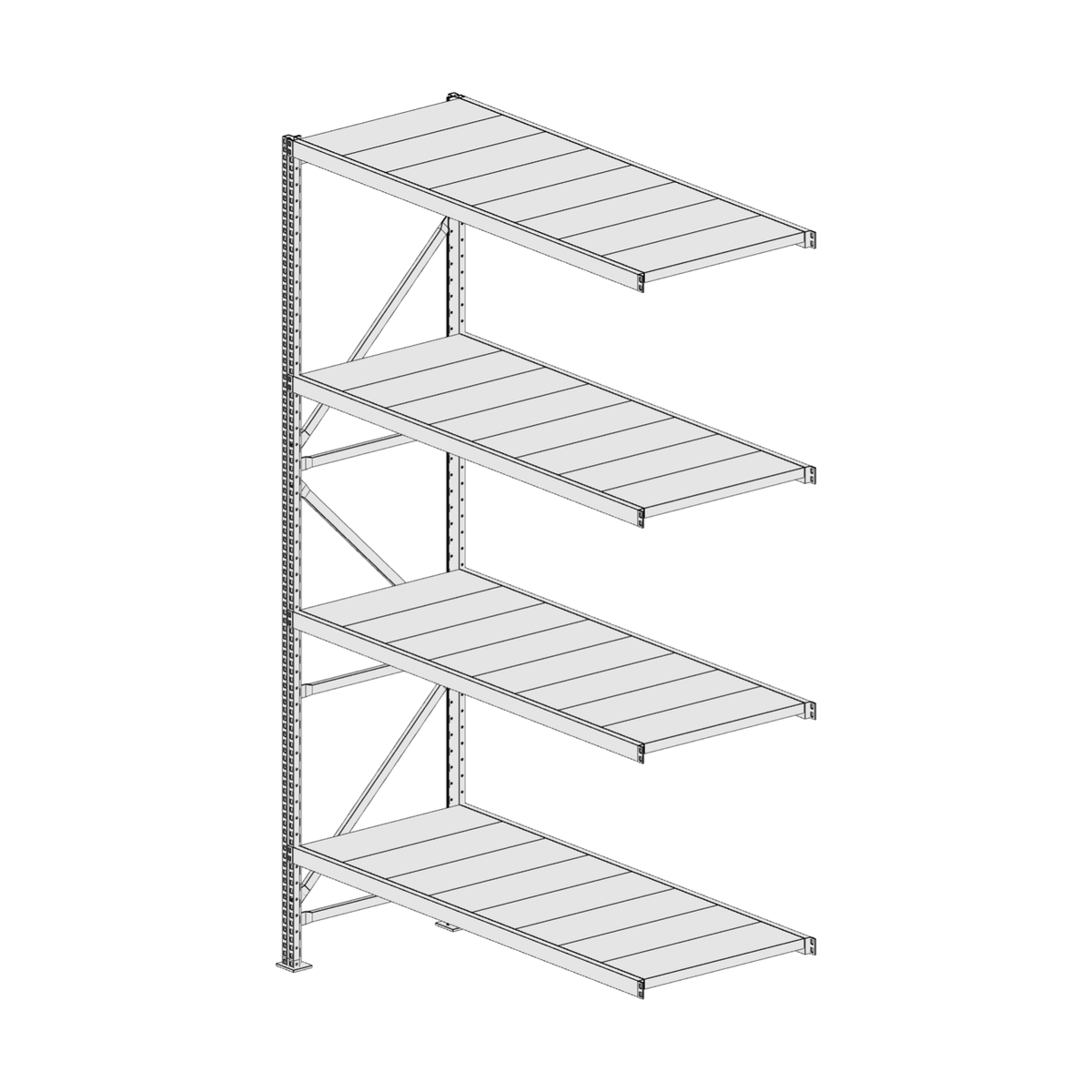 Scaffalatura MM50 modulo aggiuntivo bianco2550x1600x600 mm