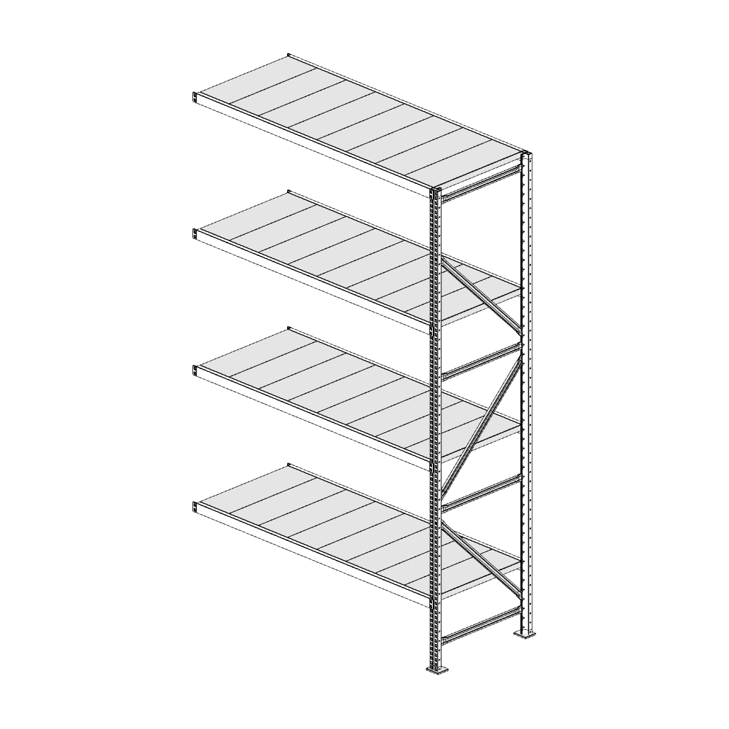 Scaffalatura MM50 modulo aggiuntivo bianco2550x1600x600 mm