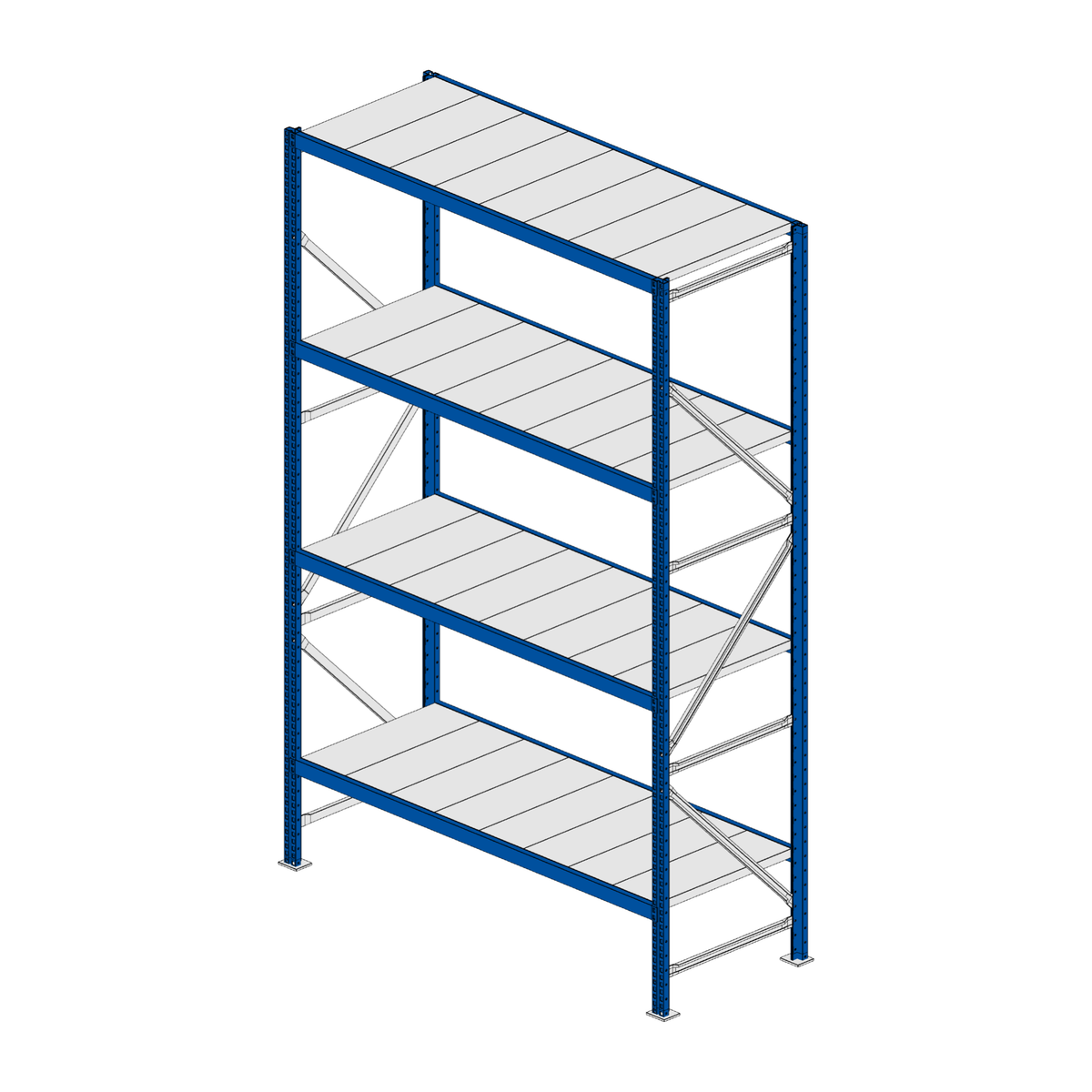 Scaffalatura MM50 modulo base RAL 5010 2550x1600x600 mm