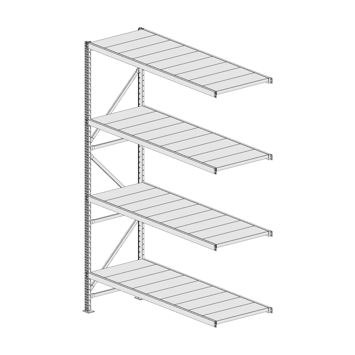 Scaffalatura MM50 modulo aggiuntivo bianco2550x1800x600 mm