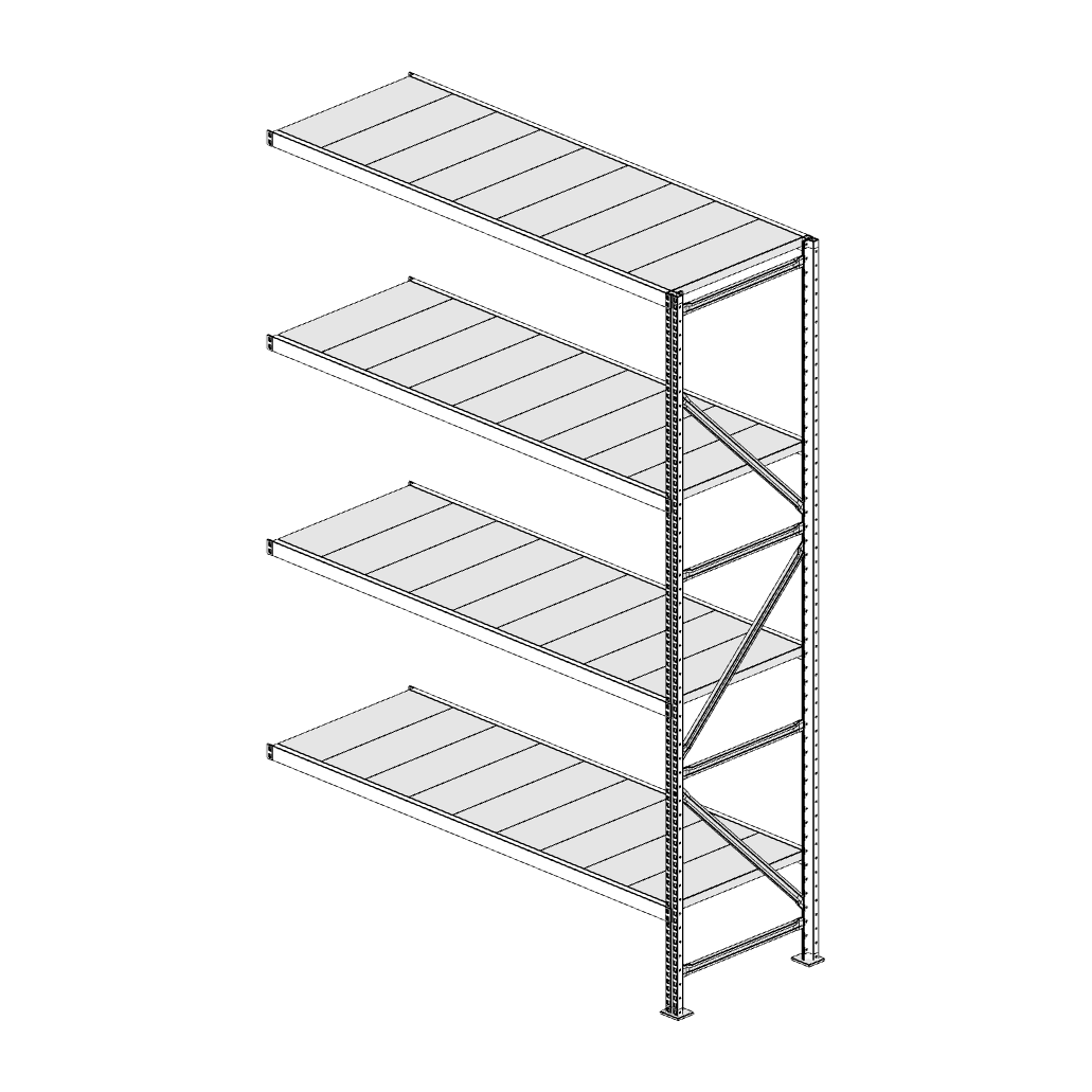 Scaffalatura MM50 modulo aggiuntivo bianco2550x1800x600 mm