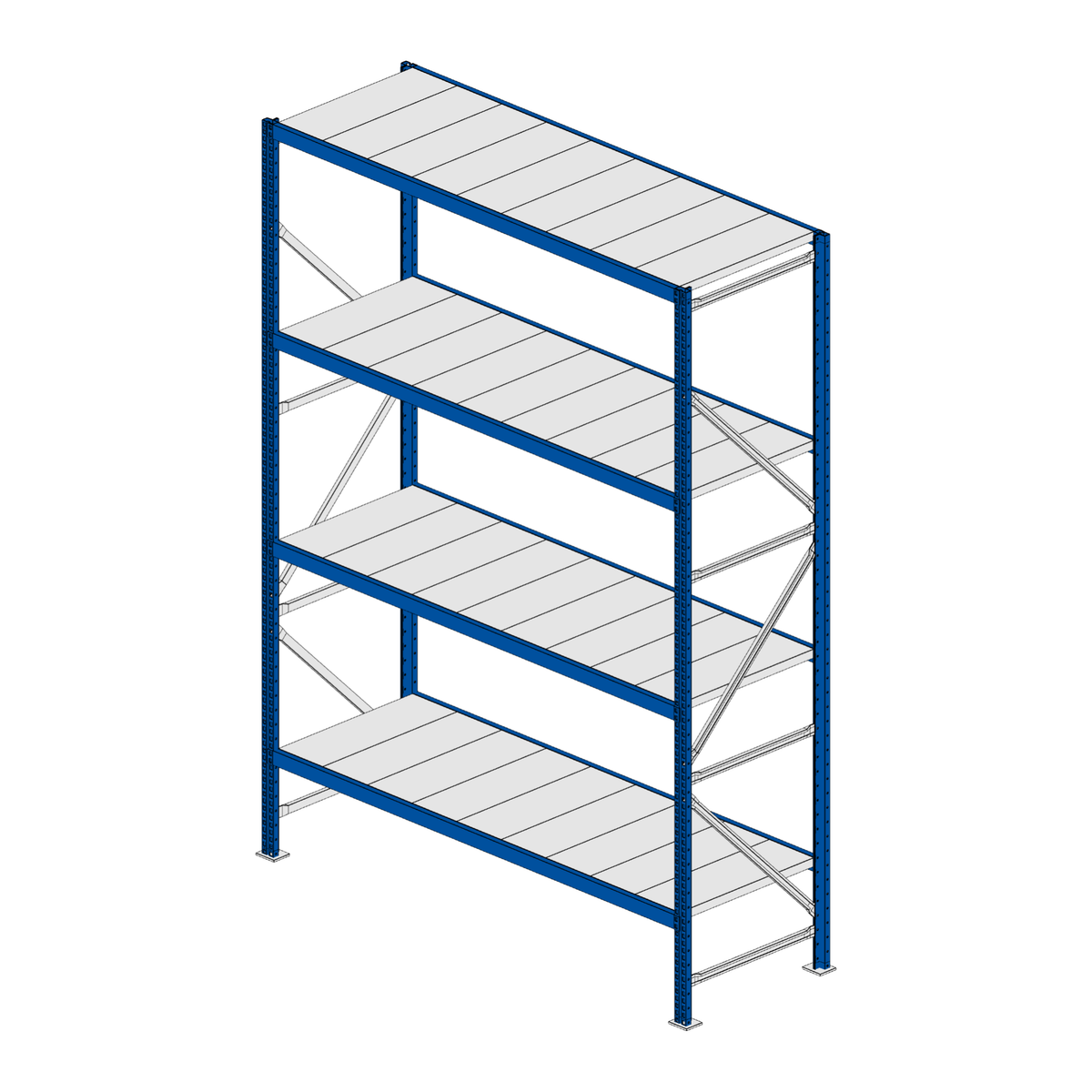 Scaffalatura MM50 modulo base RAL 5010 2550x1800x600 mm
