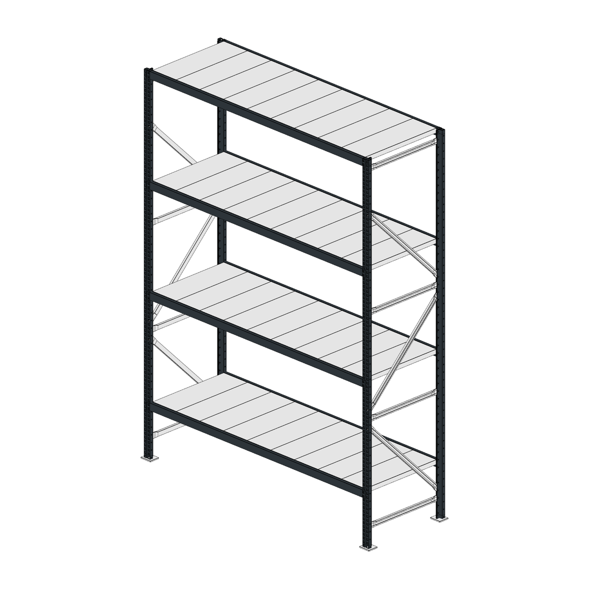 Scaffalatura MM50 modulo base RAL 7016 2550x1800x600 mm