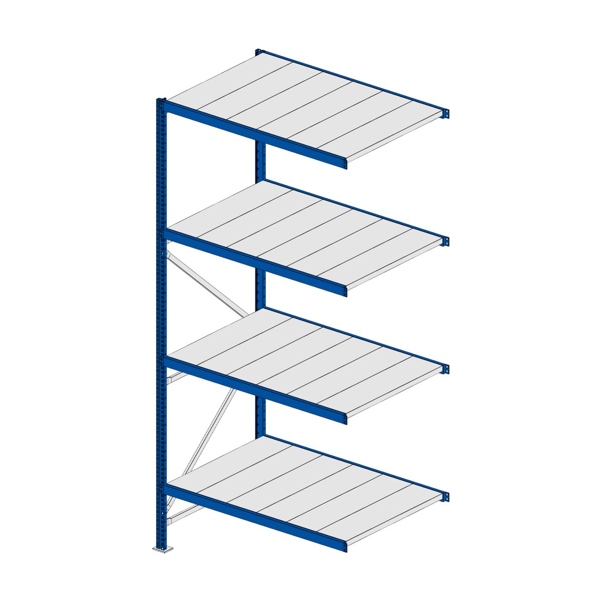Scaffalatura MM50 modulo aggiuntivo RAL 5010 2550x1200x800 mm