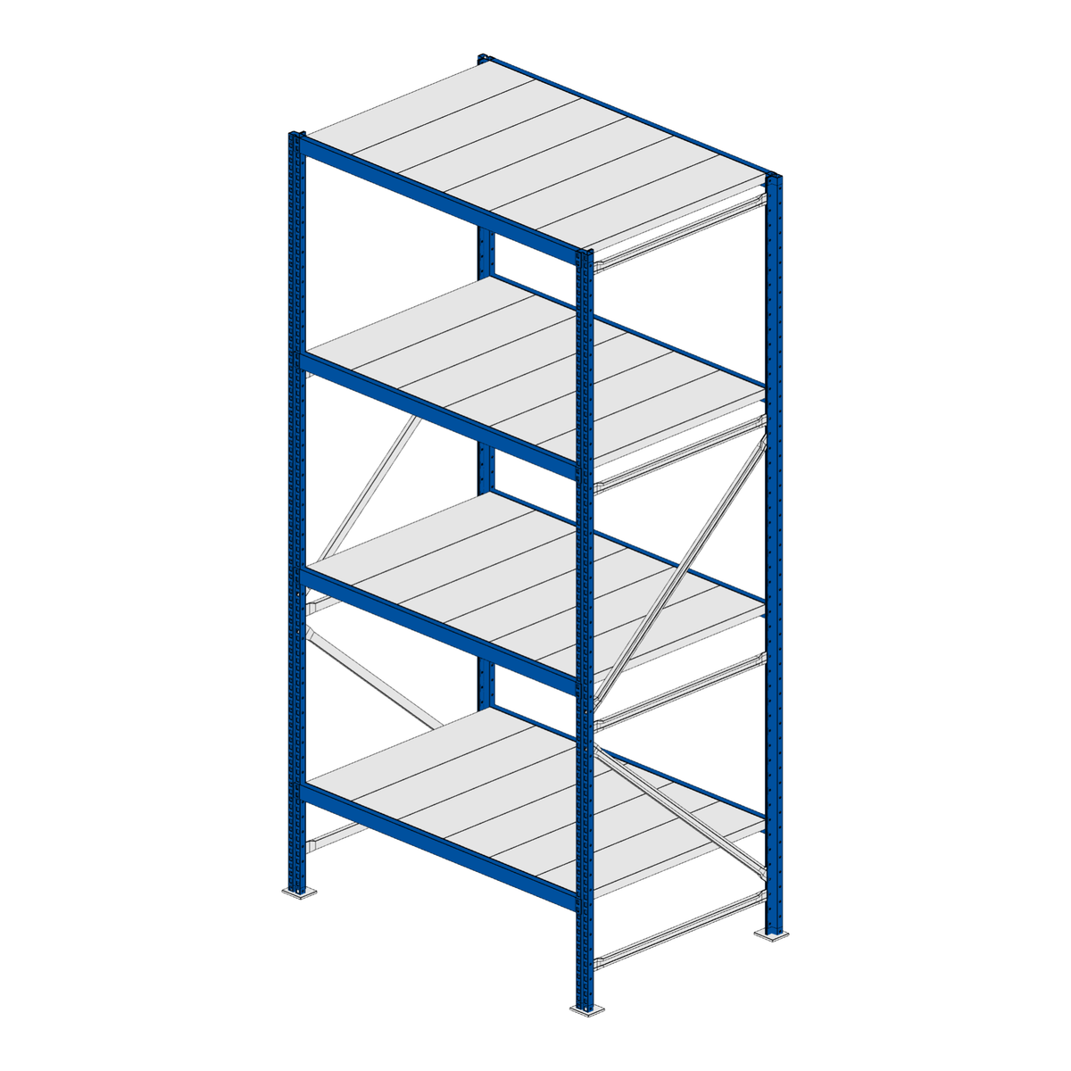 Scaffalatura MM50 modulo base RAL 5010 2550x1200x800 mm