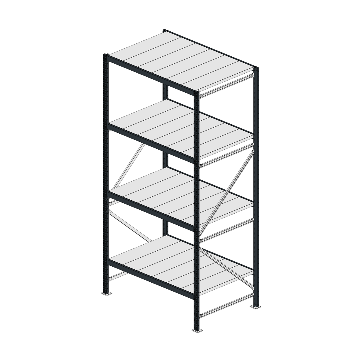 Scaffalatura MM50 modulo base RAL 7016 2550x1200x800 mm