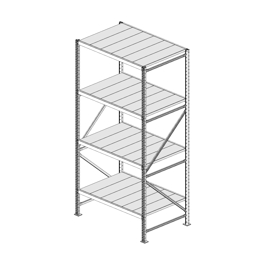 Scaffalatura MM50 modulo base bianco