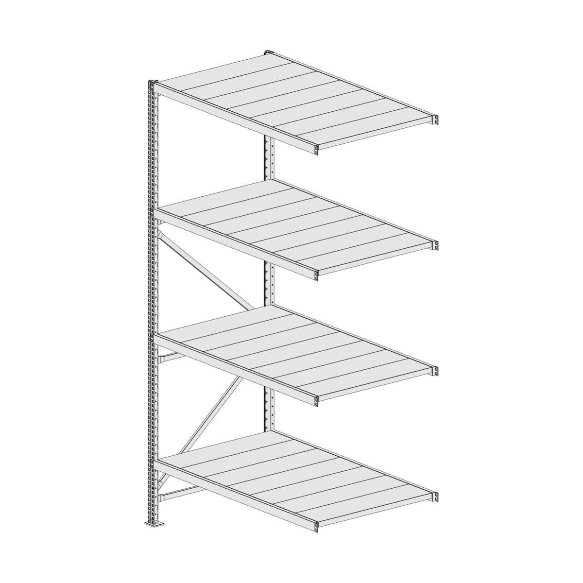 Scaffalatura MM50 modulo aggiuntivo bianco2550x1400x800 mm