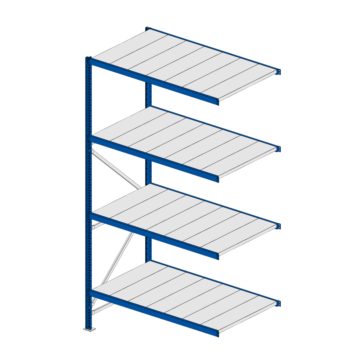 Scaffalatura MM50 modulo aggiuntivo RAL 5010 2550x1400x800 mm
