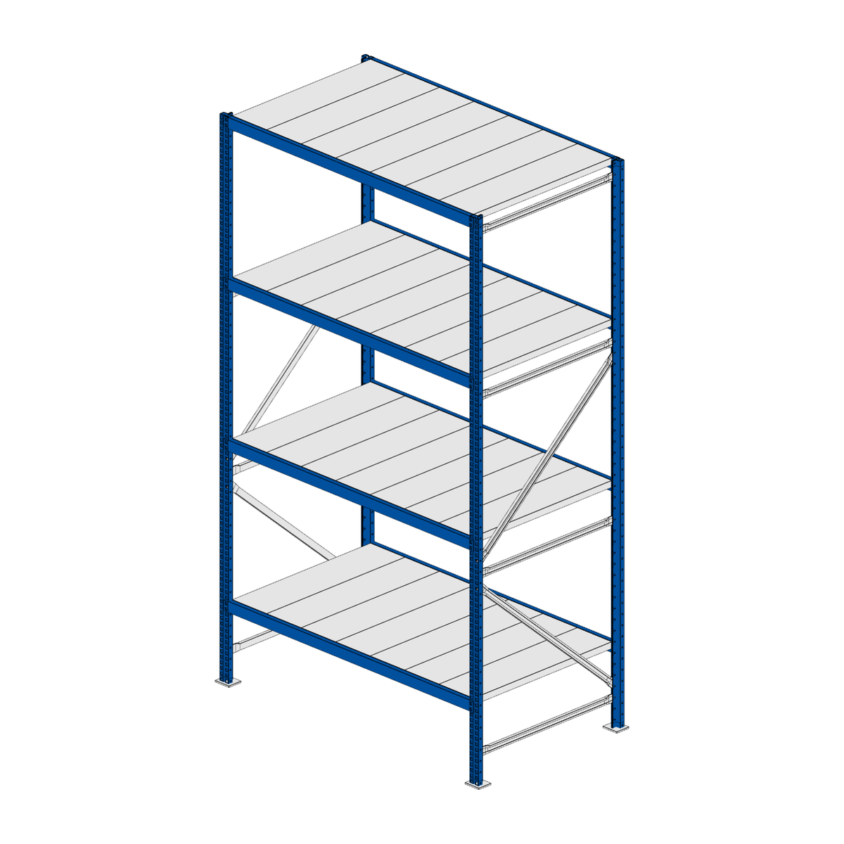 Scaffalatura MM50 modulo base RAL 5010 2550x1400x800 mm