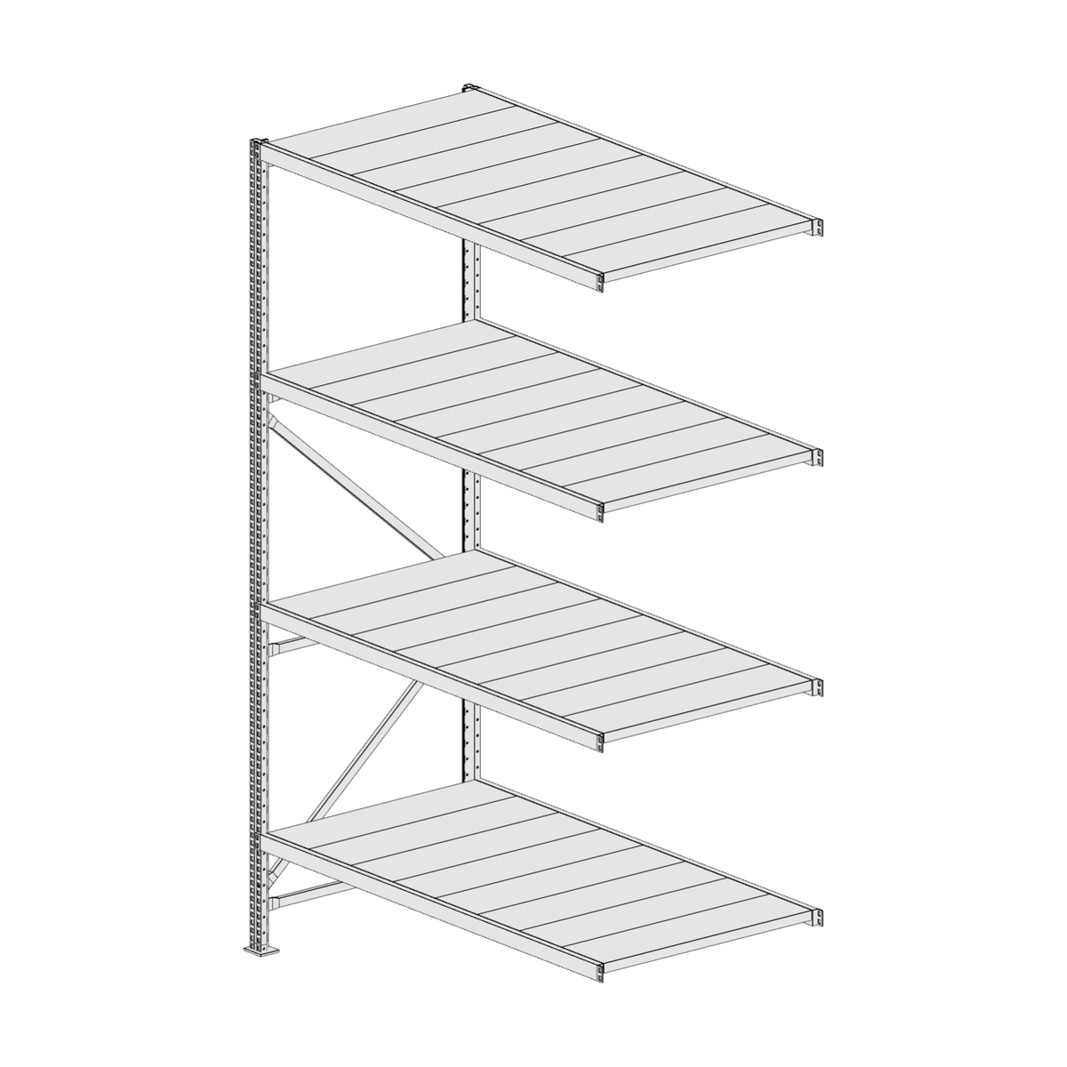 Scaffalatura MM50 modulo aggiuntivo bianco2550x1600x800 mm