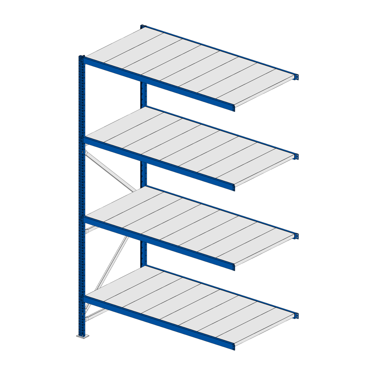 Scaffalatura MM50 modulo aggiuntivo RAL 5010 2550x1600x800 mm