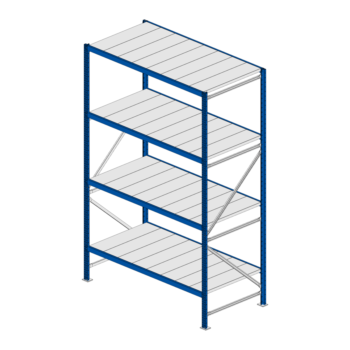 Scaffalatura MM50 modulo base RAL 5010 2550x1600x800 mm