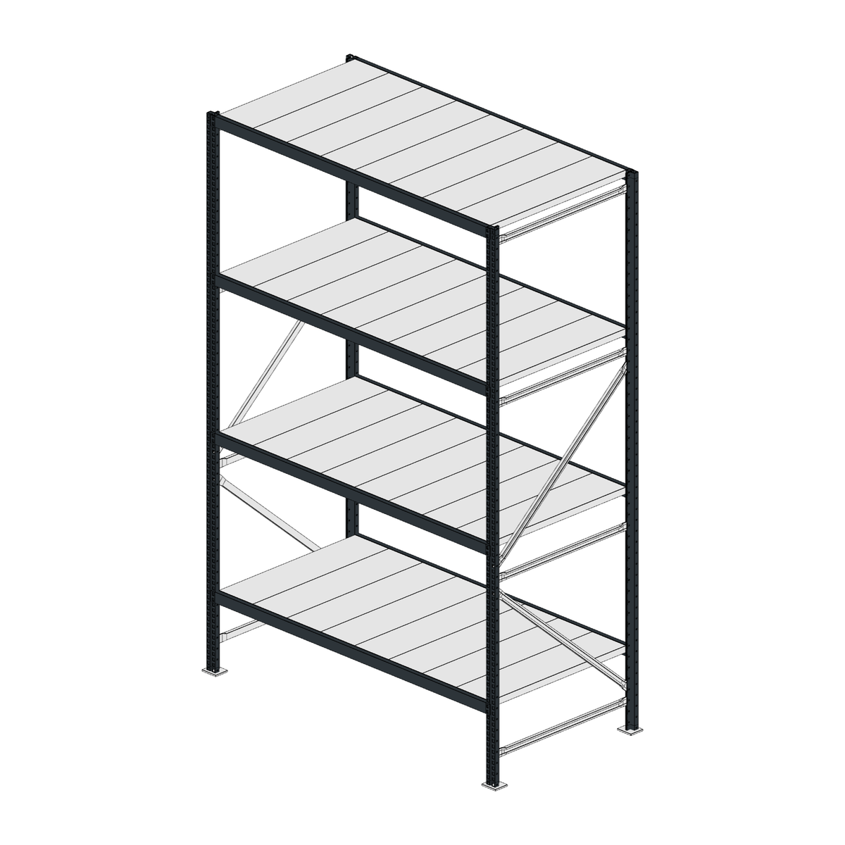 Scaffalatura MM50 modulo base RAL 7016 2550x1600x800 mm
