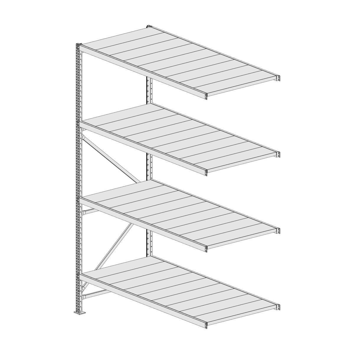 Scaffalatura MM50 modulo aggiuntivo bianco2550x1800x800 mm