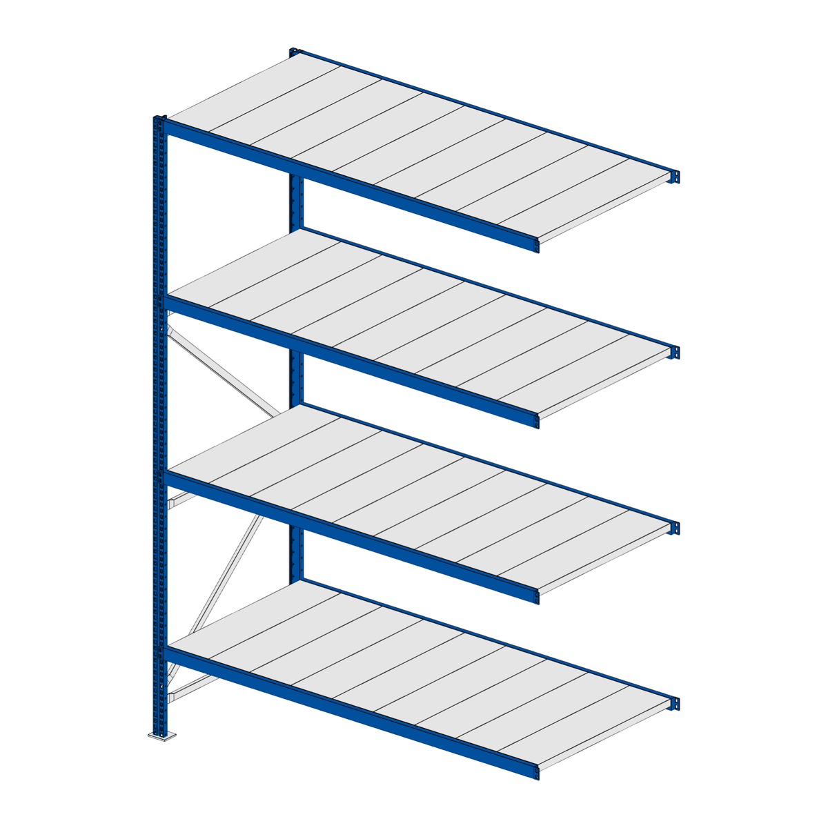 Scaffalatura MM50 modulo aggiuntivo RAL 5010 2550x1800x800 mm