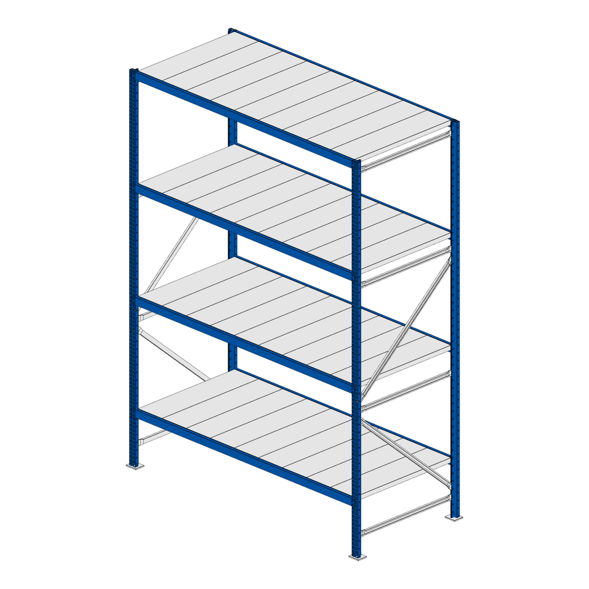Scaffalatura MM50 modulo base RAL 5010 2550x1800x800 mm