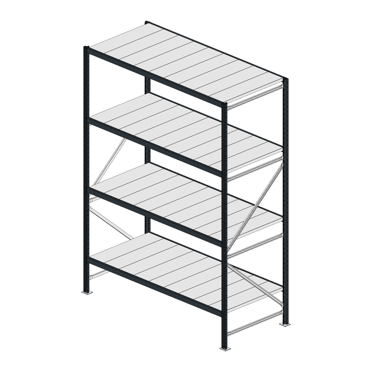 Scaffalatura MM50 modulo base RAL 7016 2550x1800x800 mm