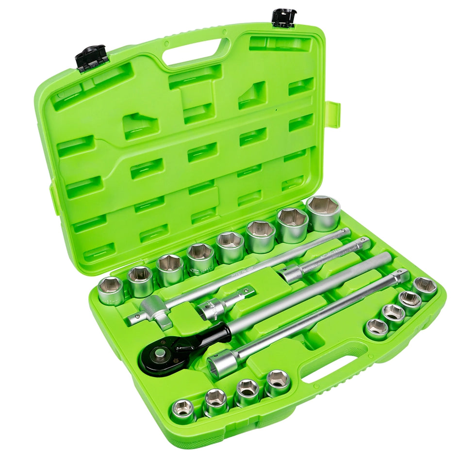 Plastic tool case 3/4" with 21 pieces of hexagonal sockets