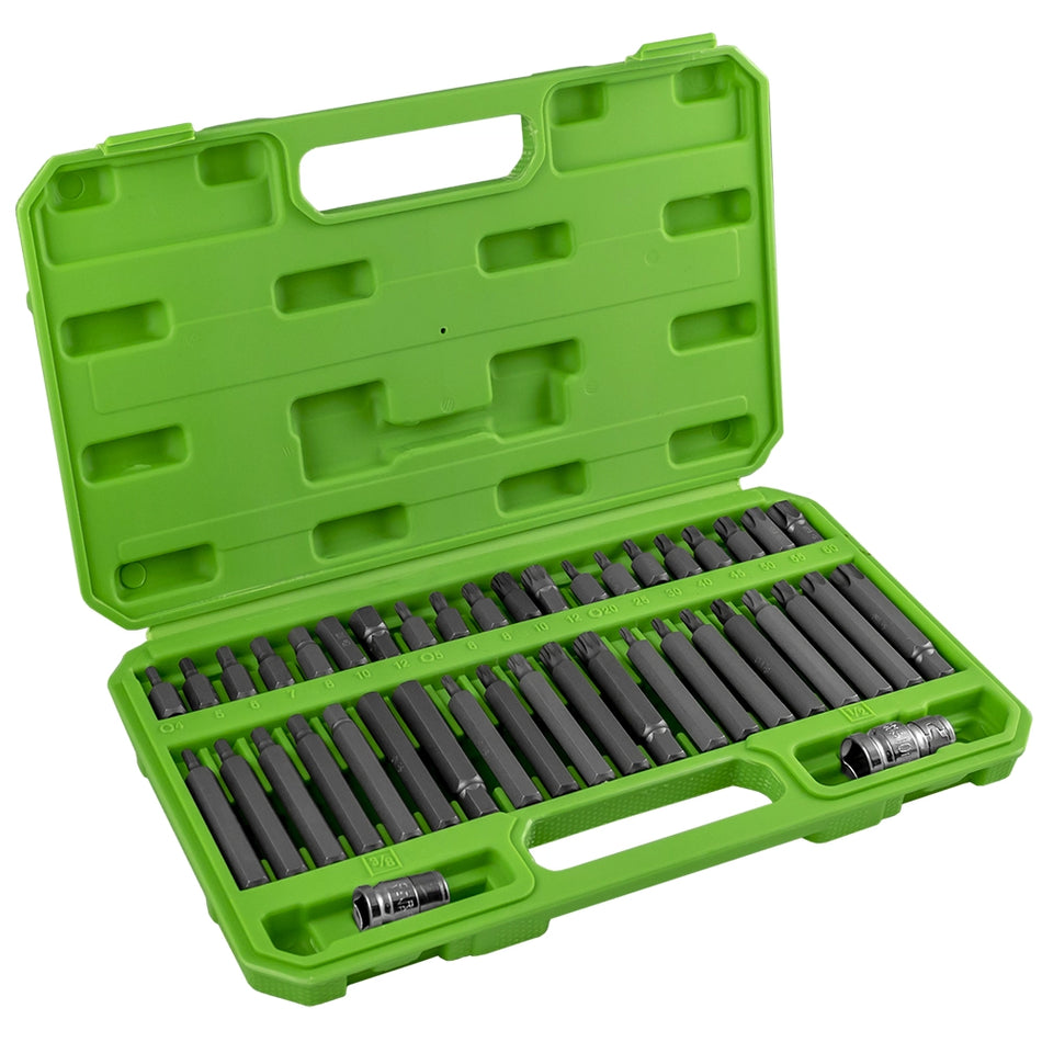 Case with 42 keys for torx, triple square and standard Allen screws