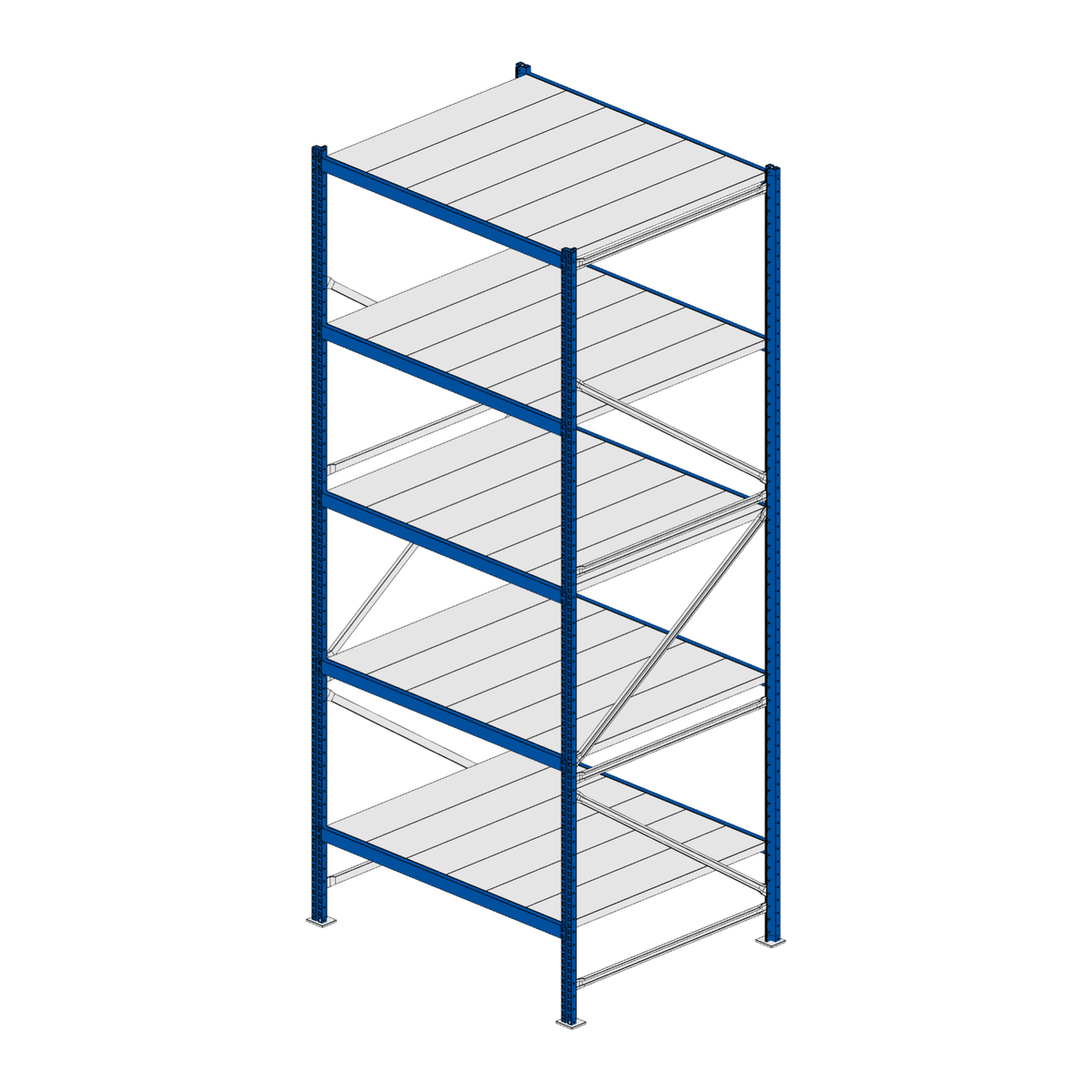 Scaffalatura MM50 modulo base RAL 5010 3000x1200x1000 mm