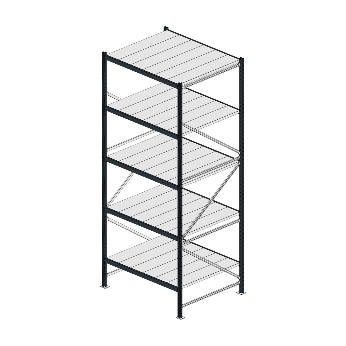 Scaffalatura MM50 modulo base RAL 7016 3000x1200x1000 mm