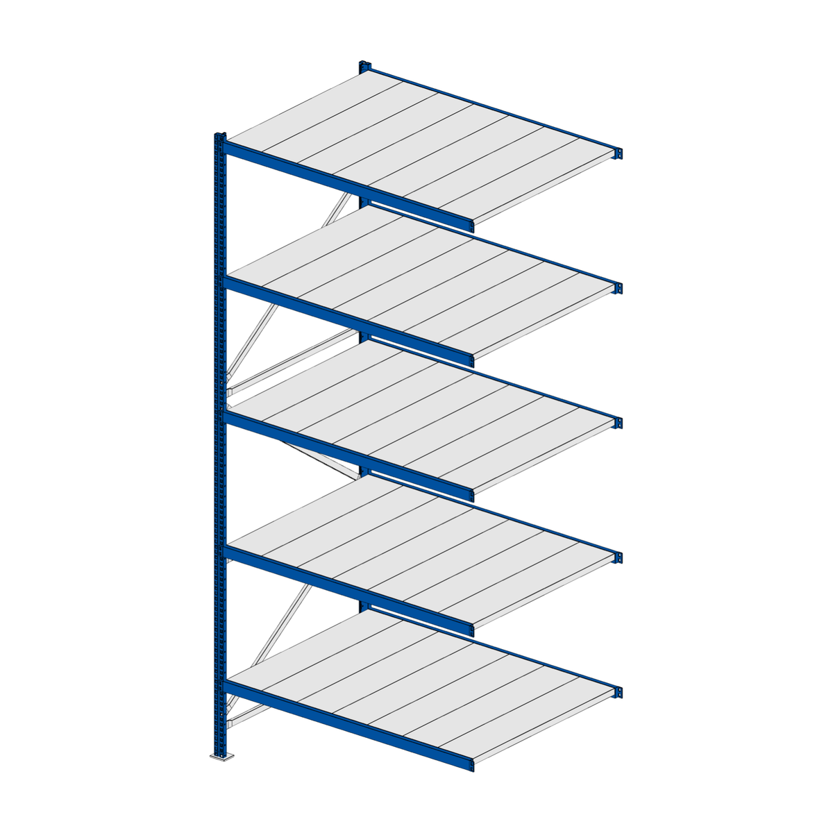 Scaffalatura MM50 modulo aggiuntivo RAL 5010 3000x1400x1000 mm