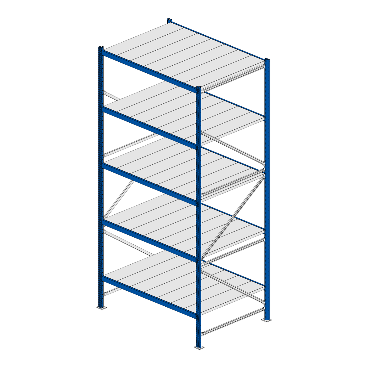 Scaffalatura MM50 modulo base RAL 5010 3000x1400x1000 mm