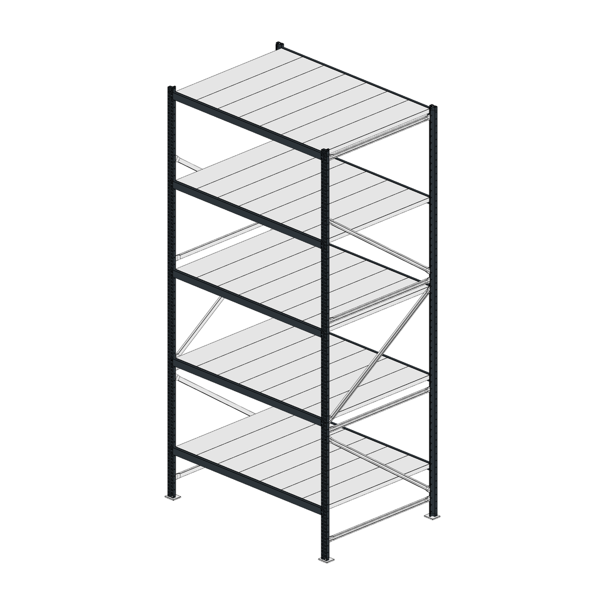 Scaffalatura MM50 modulo base RAL 7016 3000x1400x1000 mm