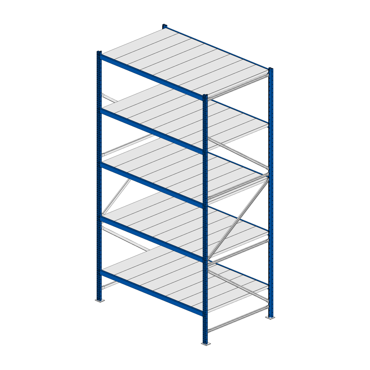 Scaffalatura MM50 modulo base RAL 5010 3000x1600x1000 mm
