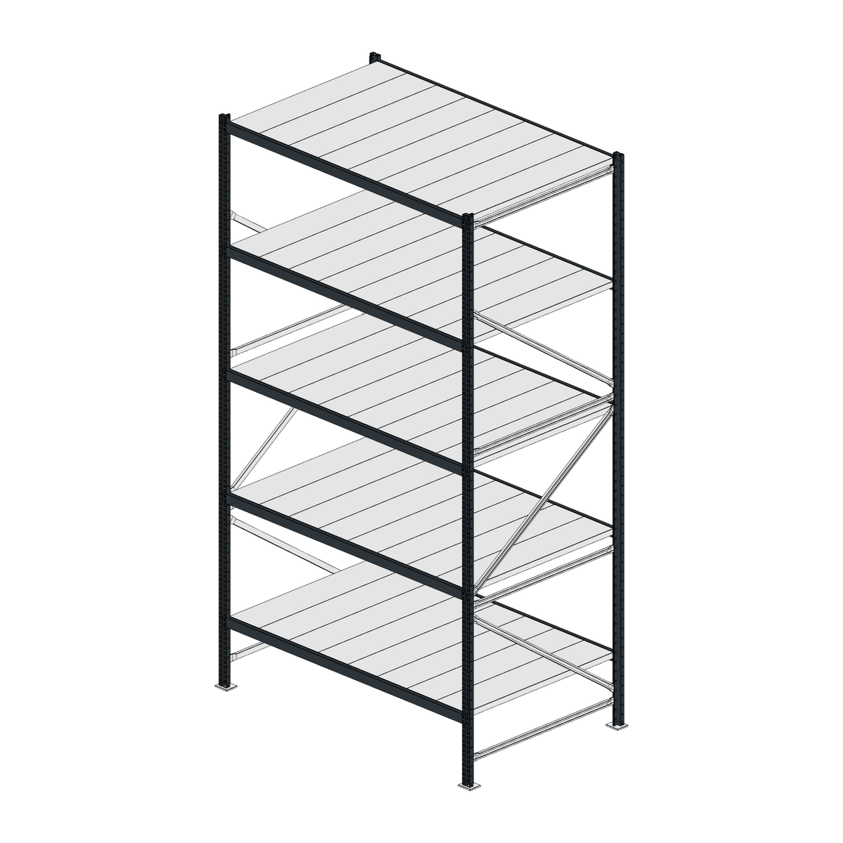 Scaffalatura MM50 modulo base RAL 7016 3000x1600x1000 mm