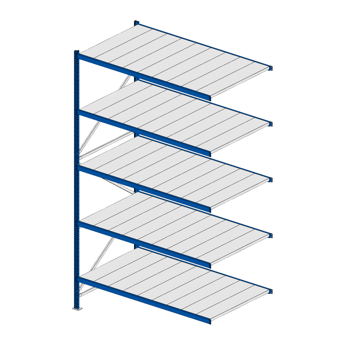 Scaffalatura MM50 modulo aggiuntivo RAL 5010 3000x1800x1000 mm