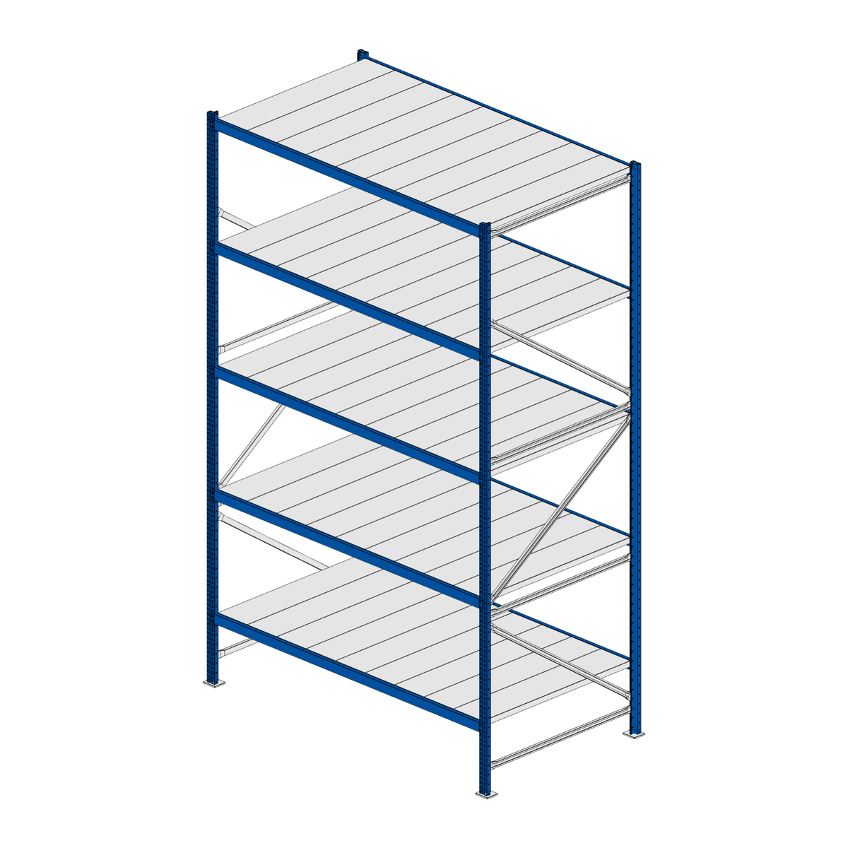 Scaffalatura MM50 modulo base RAL 5010 3000x1800x1000 mm